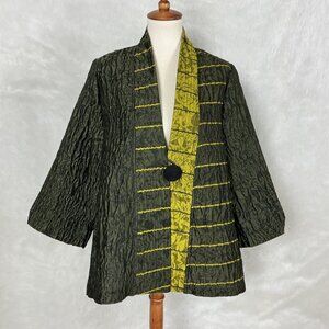 Moonlight Y & S Textured Jacquard Green Single Button Long Sleeve Jacket M
